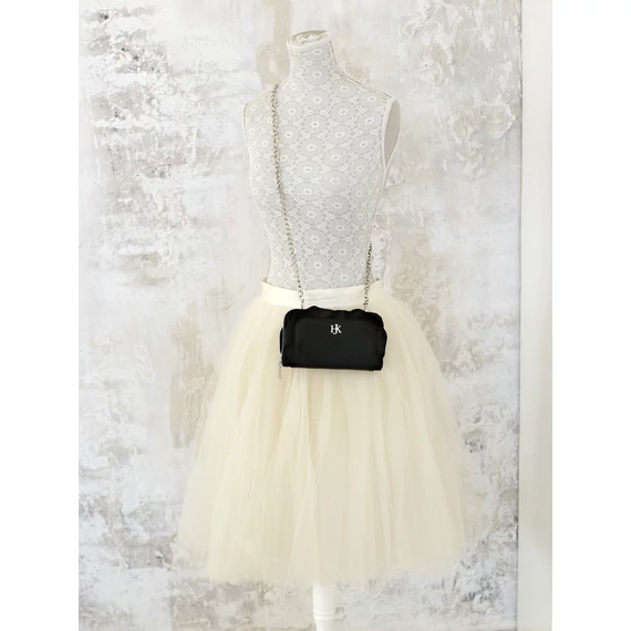 Jeanette wave fekete pénztárca/clutch 